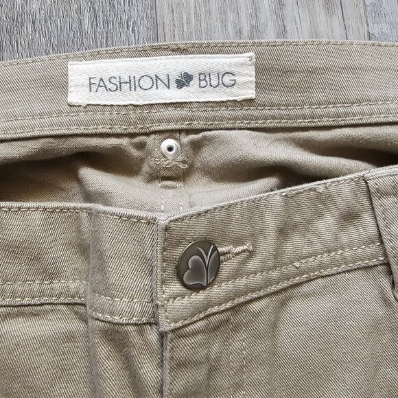 VTG Fashion Bug Khaki Pants Bootcut Tan Plus Size 20WP Pork chop Pockets - Picture 3 of 11
